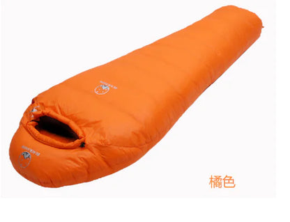 Goose Down Warm Sleeping Bag for Camping (Single)
