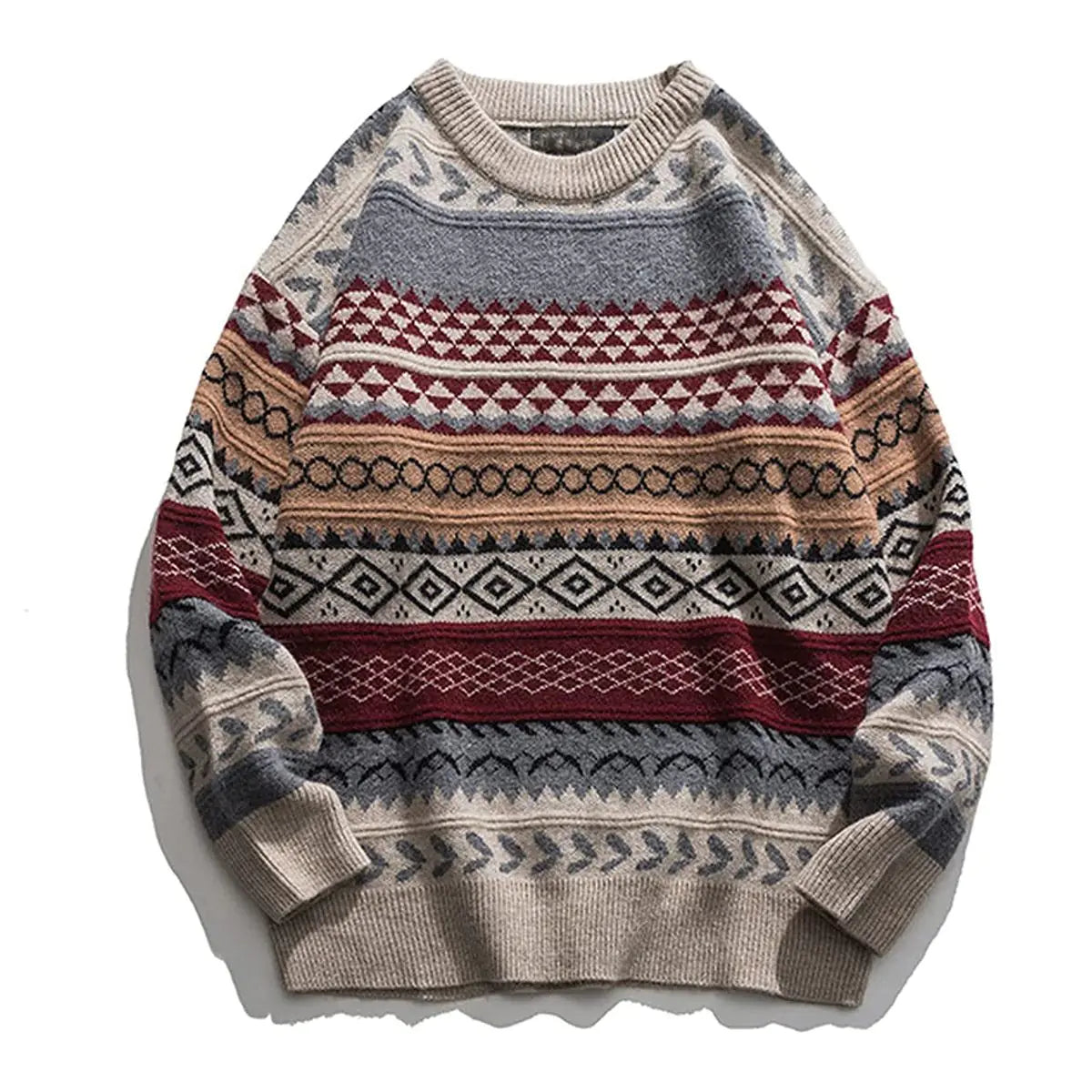 Loose Retro National Trend Pullover Sweater for Women
