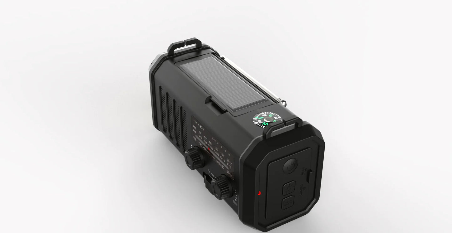 M/AM Solar-Powered Flashlight Radio