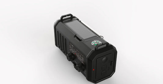 M/AM Solar-Powered Flashlight Radio
