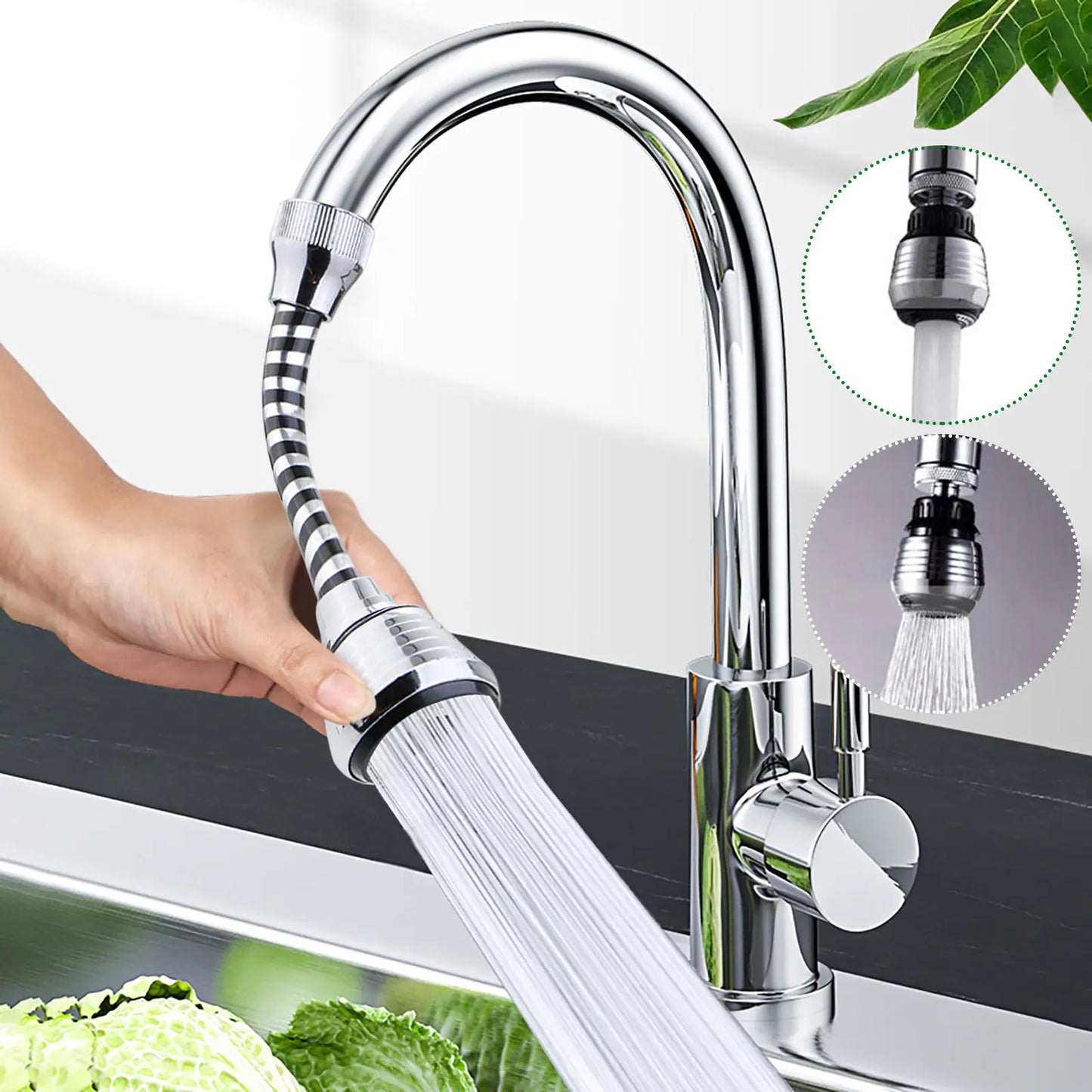 Supercharged 360° Water-Saving Kitchen Shower Faucet