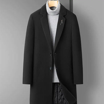 Men's Mid-Length Thick Wool Coat