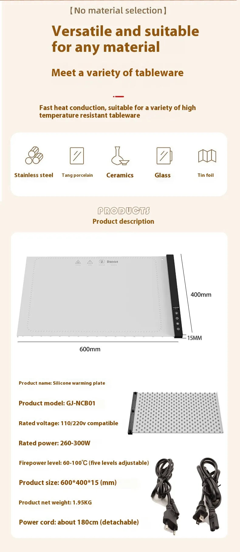 Foldable Food Insulation Board Heating Mat