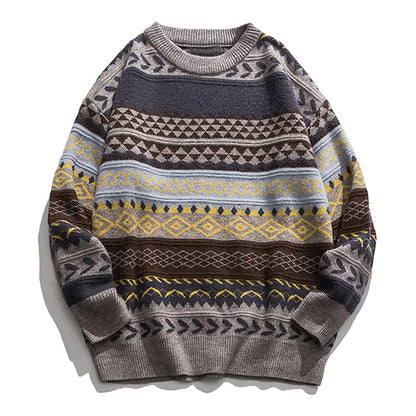 Loose Retro National Trend Pullover Sweater for Women