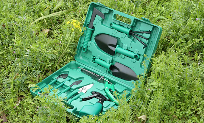10-Piece Gardening Tool Set with Shovel, Rake, Shears