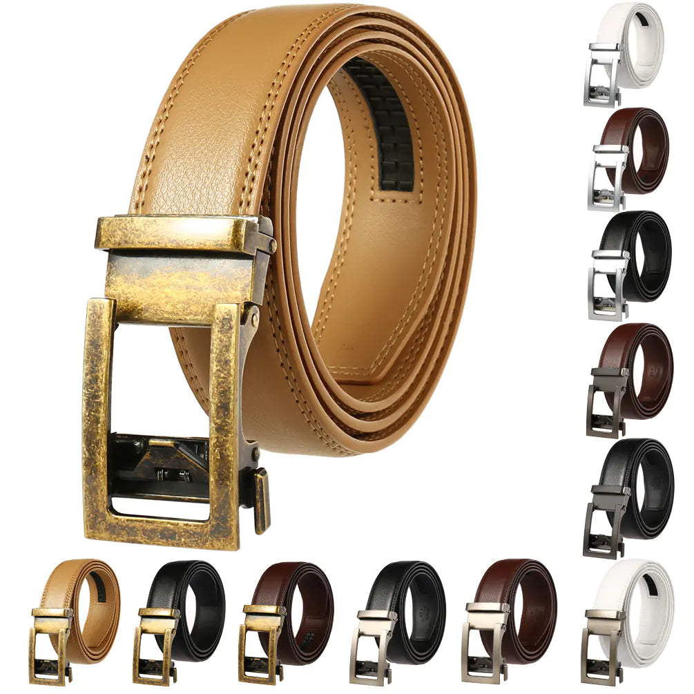 Men's Genuine Leather Automatic Buckle Belt LY33-21601-1