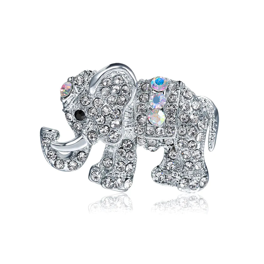 Fashionable Elephant Brooch with Rhinestones (Wholesale)