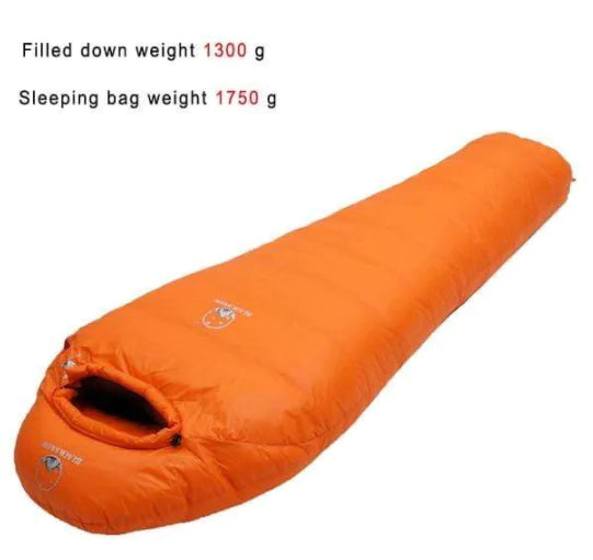 Goose Down Warm Sleeping Bag for Camping (Single)