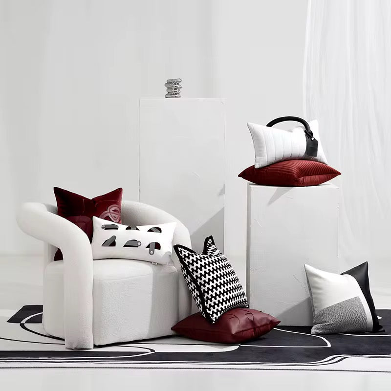 Comparison of the velvet and faux leather materials side-by-side to highlight the hybrid design.