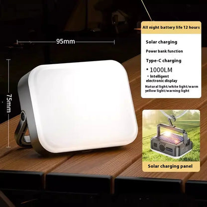 Mini LED Camp Lamp, 4000mAh Solar Rechargeable