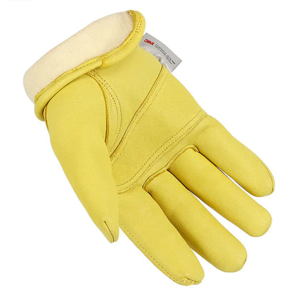 Winter Yellow Sheepskin Gloves for Outdoor Riding