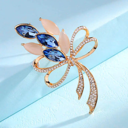 Fashionable High-End Rhinestone Brooch with Pearl