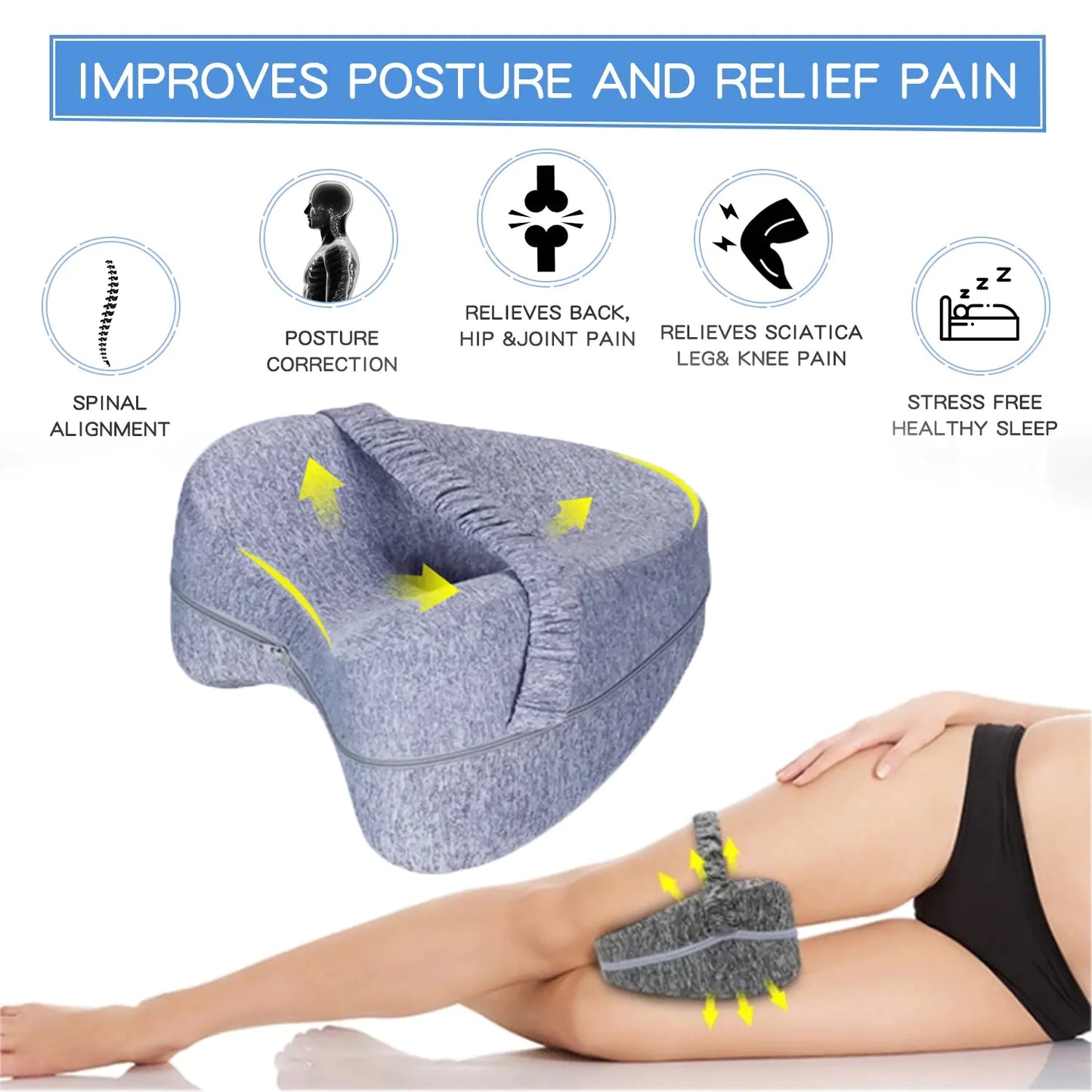Memory Foam Leg Pillow for Pregnancy & Sciatica Relief