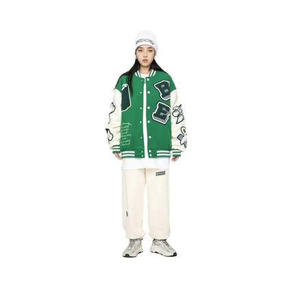 New Heavy Industry Casual Loose Trend Embroidery Jacket