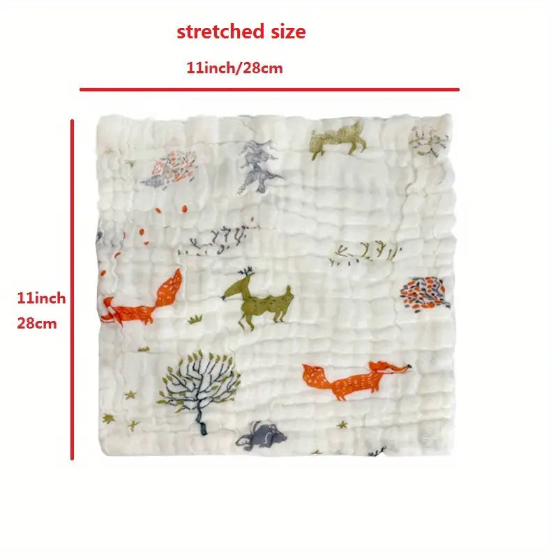 5pcs Muslin Baby Towels - Soft Cotton Burp Cloths 11x11 In