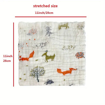5pcs Muslin Baby Towels - Soft Cotton Burp Cloths 11x11 In