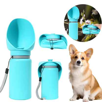 Portable Folding Pet Water Bottle – Leak-Proof Silicone Travel Dispenser for Dogs & Cats, 550ml