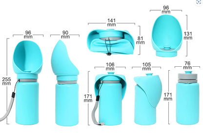 Portable Folding Pet Water Bottle – Leak-Proof Silicone Travel Dispenser for Dogs & Cats, 550ml