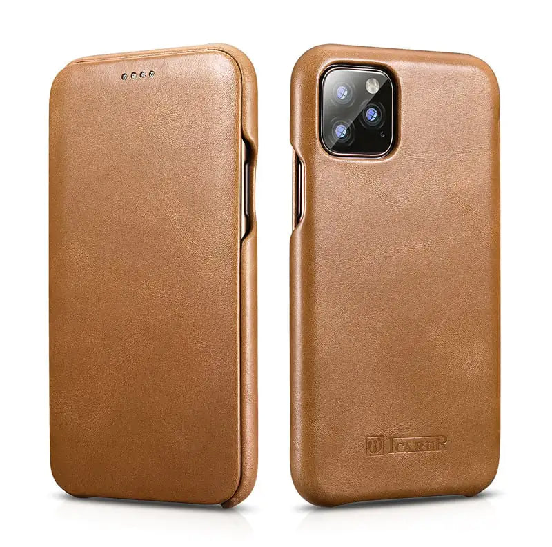 Retro Curved Screen Cowhide Phone Case