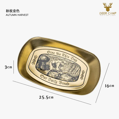 Outdoor Camping Fruit Tray - Vintage Metal Snack Plate