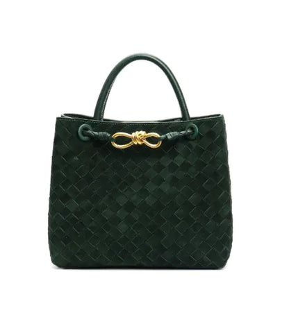 Matte Leather Woven Handbag