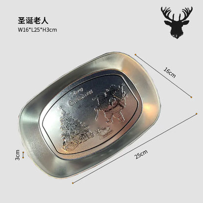 Outdoor Camping Fruit Tray - Vintage Metal Snack Plate