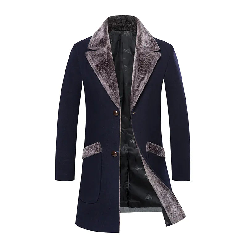 Slim Mid-Length Woolen Casual Coat