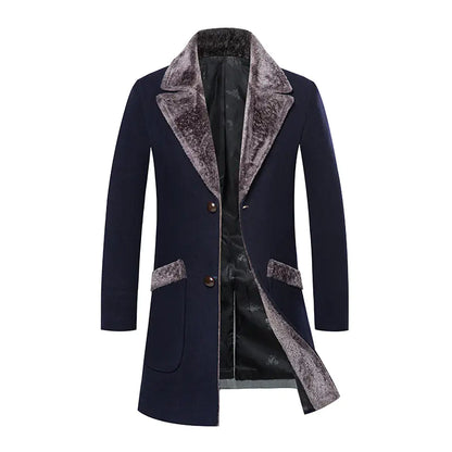 Slim Mid-Length Woolen Casual Coat