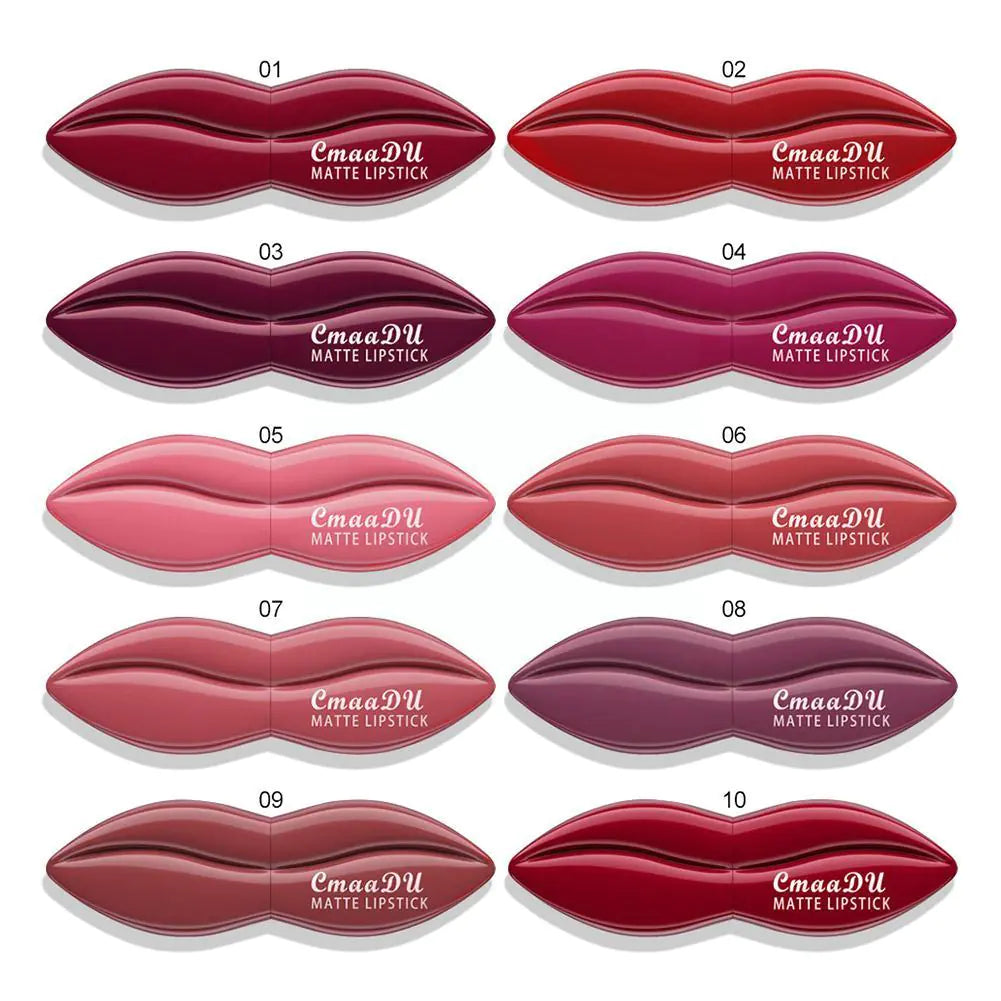 10-Color Long-Lasting Matte Lipstick Set for Makeup