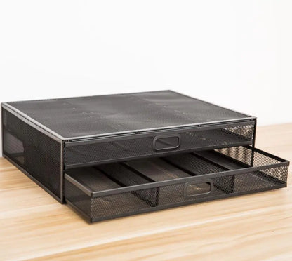 Metal Mesh Monitor Stand and Laptop Holder Storage