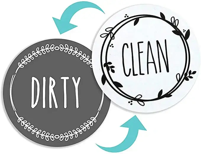 Double-Sided Dishwasher Magnet Clean Dirty Sign (1pc)
