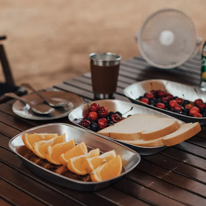 Outdoor Camping Fruit Tray - Vintage Metal Snack Plate