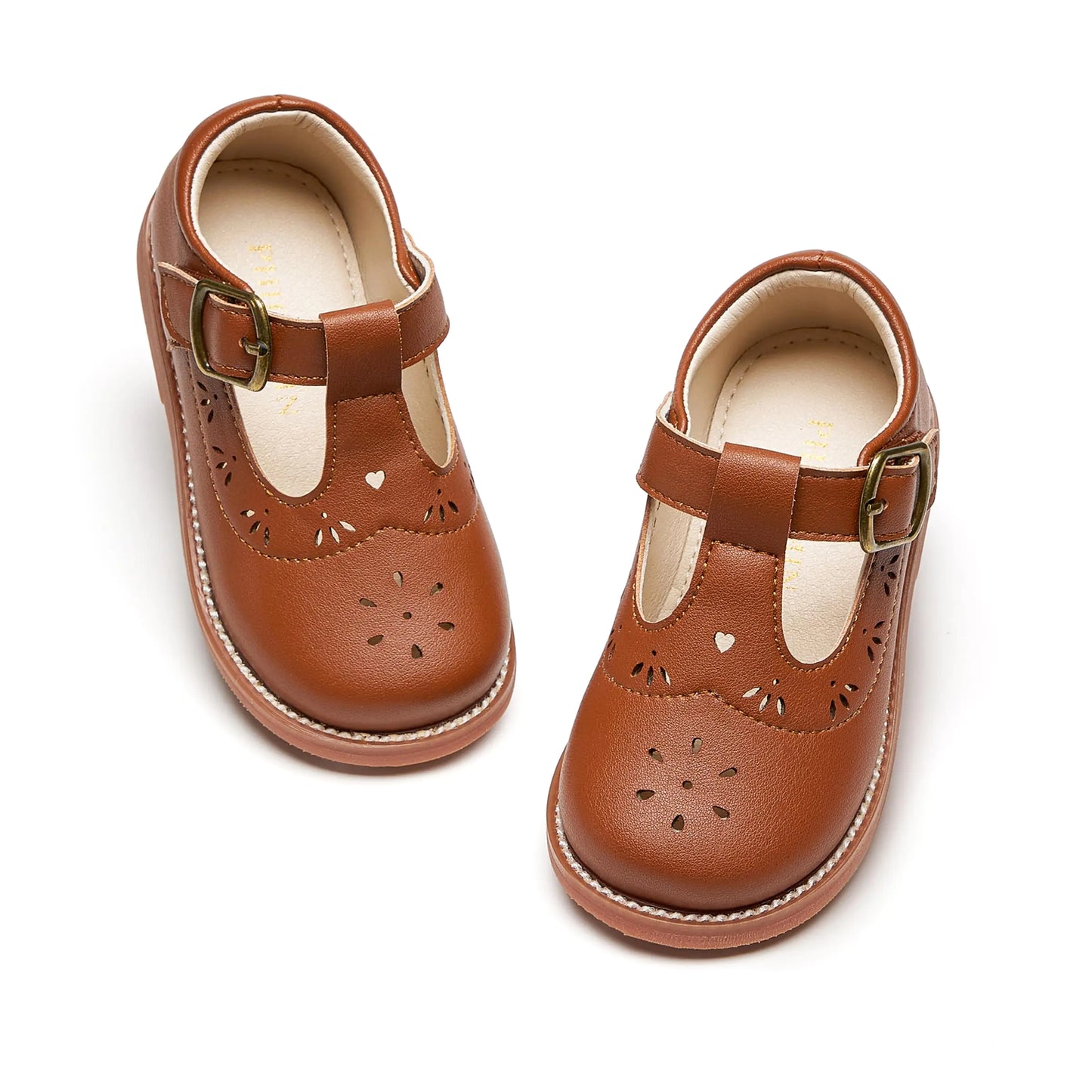 PHIRAMIN Toddler Girl Mary Jane Oxford Brown Dress Shoes Size 9-Little Girl School Uniform Shoes for Wedding Christmas