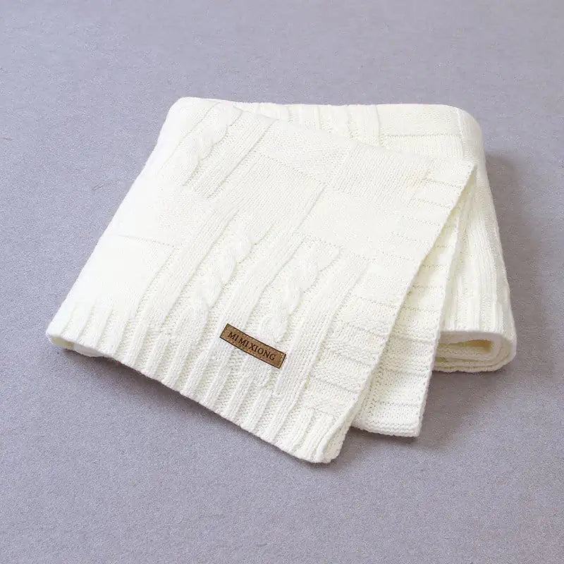 Solid Color Knitted Baby Blanket