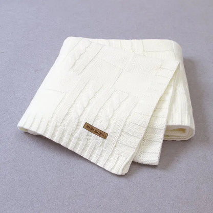 Solid Color Knitted Baby Blanket
