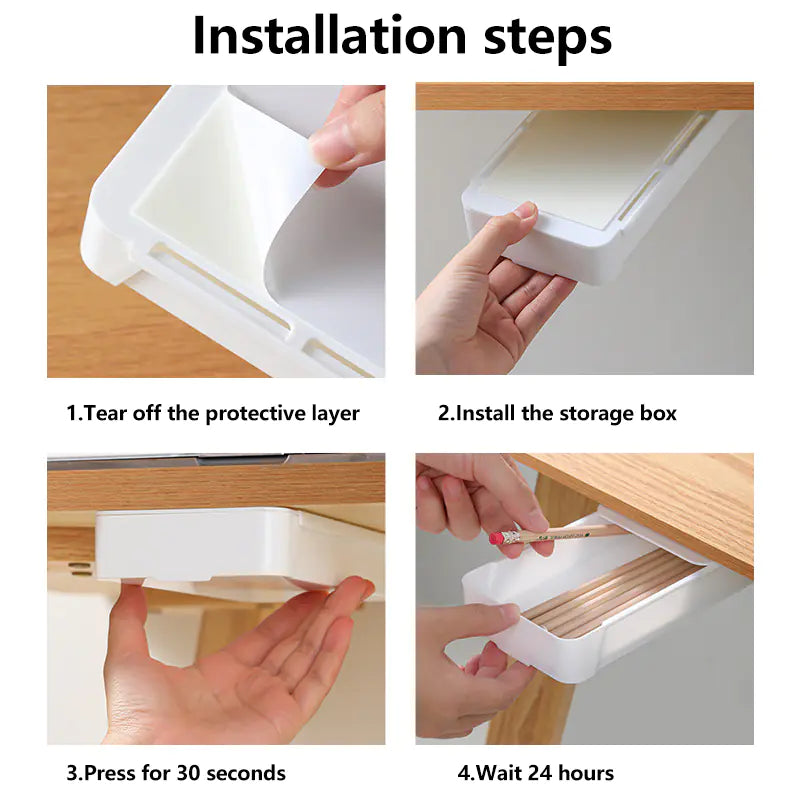 Under-Desk Small Drawer Shelf Organizer for Home Office