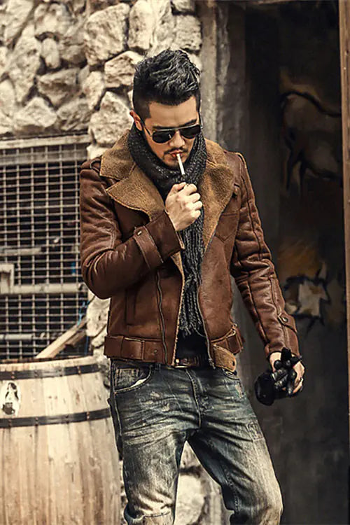Jacket, Motorcycle Leather Coat, Outerwear