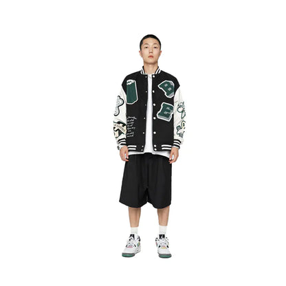 New Heavy Industry Casual Loose Trend Embroidery Jacket