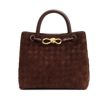 Matte Leather Woven Handbag