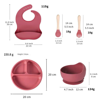 Silicone Suction Cup Divided Plate Set for Kids