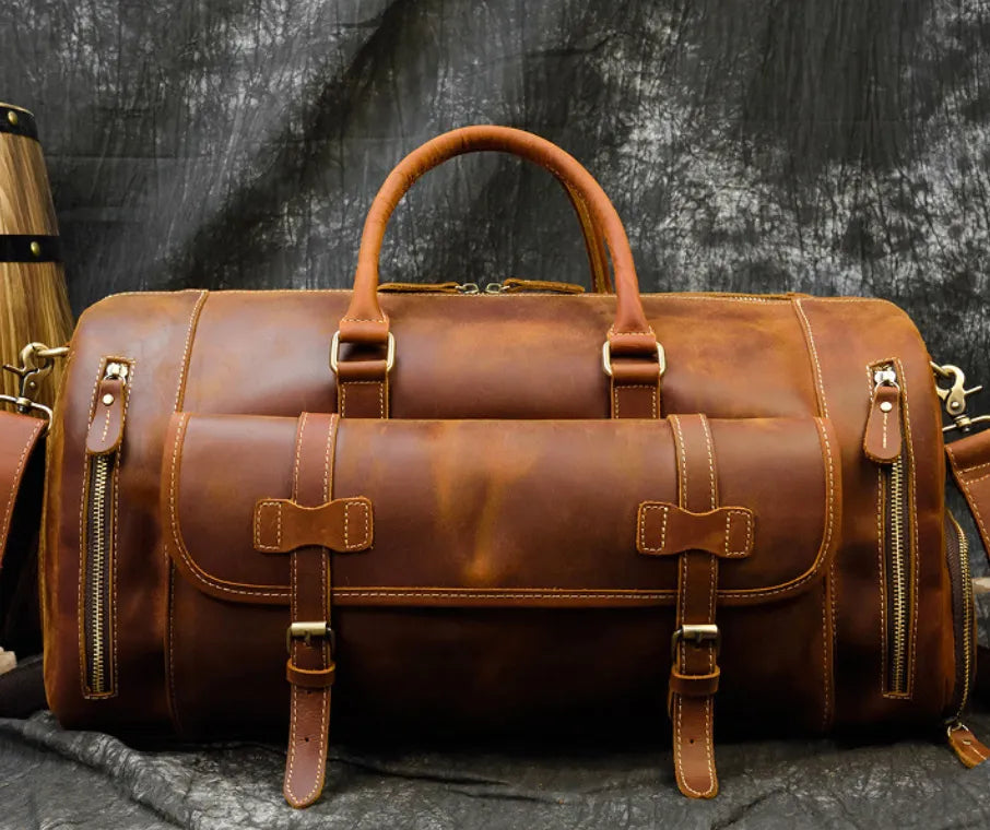 Retro Horse Leather Travel Bag