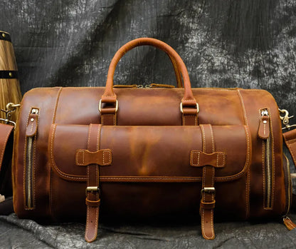 Retro Horse Leather Travel Bag