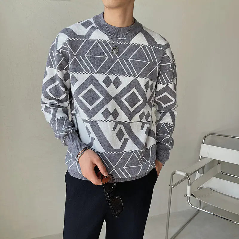 Men's Geometric Jacquard Trend from South Korea