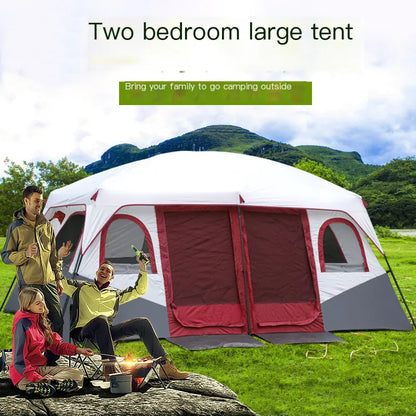 New Outdoor Two-Bedroom Camping Tent for 6-12 People