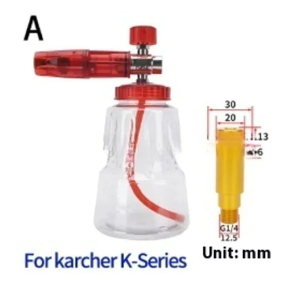 High Pressure Foam Sprayer for Car Wash & Cleaning, 1L Adjustable Snow Foam Bottle