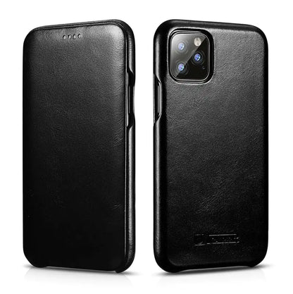 Retro Curved Screen Cowhide Phone Case