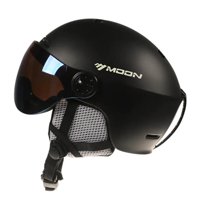Moon Ski Helmet with Integrated Goggles for Safety