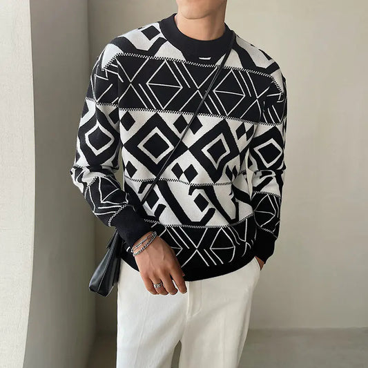 Men's Geometric Jacquard Trend from South Korea