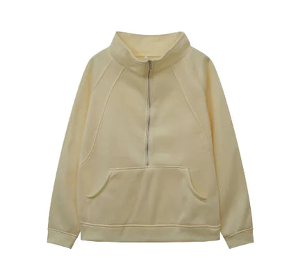 SARAH Half Zip Pullover Sweatshirt (One Piece)
