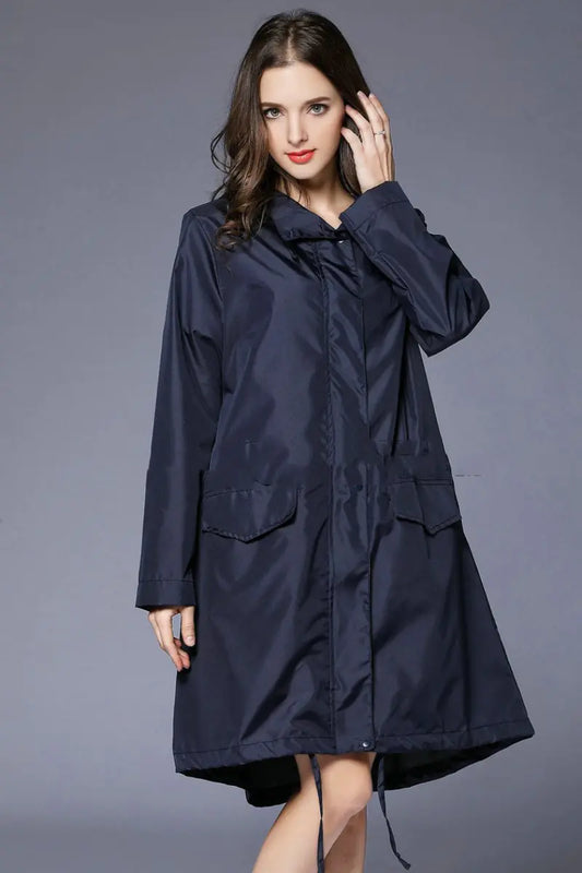 Waterproof Breathable One-Piece Hiking Raincoat